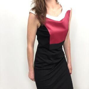 NWT Martin Lim for Reitmans Black Red Pencil Dress Women's Petite 4